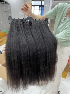 Vietnamien 100% Naturel Vierge Remy Cheveux Tissage Bundles Machine Double Trame 100g Long Jet Noir Yaki Cuticules Alignées - Product Image 6