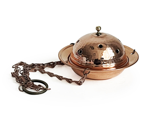 Handmade Copper Traditional Design Hanging <b>Incense</b> <b>Burner</b>, Yoga Meditation Steam, Spiritual Gift, Candle <b>Holder</b> With Lid - Product Image 4
