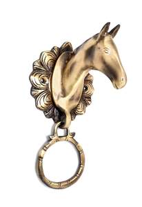 มือทำงานหัวม้าทองเหลืองประตู Knocker โดย Adiba ตกแต่งบ้าน (7.5นิ้ว) - Product Image 2
