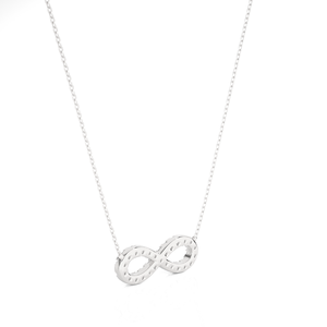จี้มอสซาไนต์ทรงกลม 0.5 กะรัต พร้อมสัญลักษณ์อินฟินิตี้ สีเงิน - Product Image 4