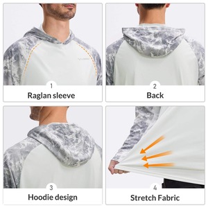 Sudadera con capucha de rendimiento totalmente personalizada de alta calidad UPF 50 ropa de pesca camisas de caza Anti UV camisas de sublimación personalizadas - Product Image 5