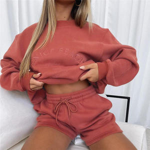 Sudadera informal corta con cordón de manga larga de Color sólido para mujer, Conjunto de sudadera para mujer, Sudadera con capucha para correr - Product Image 3