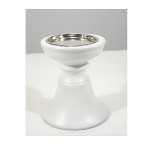 <b>Large</b> Size Rustic White Wash Finishing Wood Pillar <b>Candle</b> Holder for Table Top Decorative Home Living Room Party Use - Product Image 6