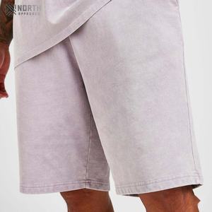 Pantalones Cortos Unisex de Algodón French Terry con Lavado Ácido, Estilo Vintage, Talla XS Personalizada, Borde Crudo, Tela de Malla, Estilo Jogging, Diseño Desgastado para Hombre - Product Image 6