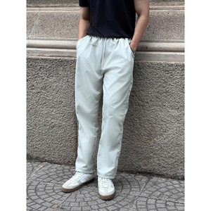 Pantalon baggy uni kaki, jambe droite, taille élastique, unisexe, beau, tissu cool, hommes et femmes - Product Image 3