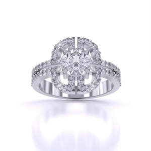 Anillo Solitario Elegante con Diamante de Corte Redondo de 1.00 Ct, Color F, Claridad VS, Diamante Cultivado en Laboratorio en Oro de 14K, Regalo de Aniversario de Bodas - Product Image 3