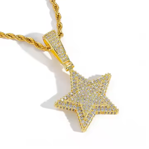 จี้รูปดาวทรงกลมสีเงิน925สวยงามทันสมัยสไตล์ฮิปฮอปสุดหรูทันสมัยชุบทองทันสมัยเครื่องประดับชั้นดีของขวัญสำหรับผู้ชาย/ผู้หญิง - Product Image 1