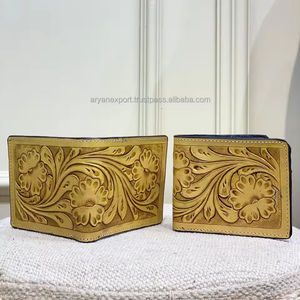 Nouveau modèle occidental repoussé à la main en cuir hommes portefeuille longue fermeture éclair vente chaude élégant en cuir véritable porte-carte portefeuilles pour hommes - Product Image 4
