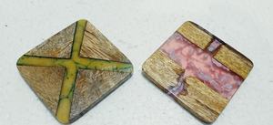 Meilleur ensemble de sous-verres en bois et en résine classique écologique et logo personnalisable de tapis de tasse pour tasse et résine époxy - Product Image 5