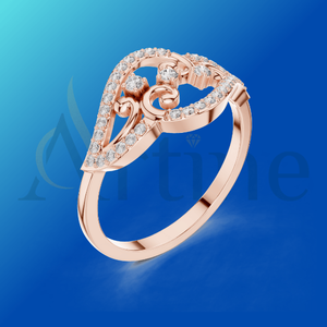 18K Rose Gold <b>CZ</b> <b>Rings</b> with Pear Cut Diamond Elegant Diamond <b>Rings</b> Collection - Product Image 1
