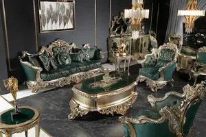 Juego de Sofás de Sala de Estar de Estilo Villa Tradicional Moderna de Primera Calidad, Muebles de Salón Europeos Tallados Personalizados, Mejores Precios de Venta - Product Image 4