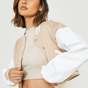 OEM de alta calidad Chenille bordado Bomber Letterman Crop Applique hombres Universidad personalizada béisbol Jersey Boxy Fit soporte de invierno - Product Image 2