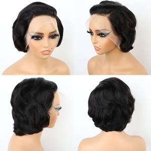 Peluca de Cabello Virgen Remy Brasileño Natural Negro con Parte Media Recta, Línea de Cabello Pre-arrancada, Sin Procesar, con Cutícula, para Mujer, Base de Seda - Product Image 4