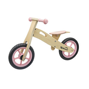 Bicicleta de equilibrio para niños ROBINCOOL, ajustable a 3 alturas con pedales, cuadro de madera rojo, 85 x 38 x 47 cm - Product Image 1
