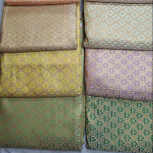 Wholesale Luxury High Density Nylon Jacquard Brocade Fabric Free Sample Satin Printed Satin for <b>Wedding</b> Dresses Knitted - Product Image 1