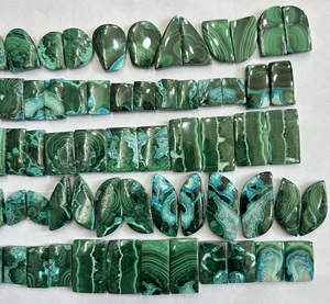 Par de cabujones de malaquita crisocola Natural de grado AAA, colgante personalizado para hacer joyas de piedra suelta - Product Image 4