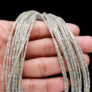 Perles cubiques en diamant blanc naturel 1,5-2,5 mm, facettées étincelantes, boîte de 14 pouces, brins de 14 pouces - Product Image 3
