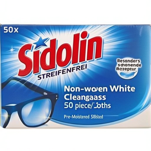 Chiffons de nettoyage pour lunettes non tissés blancs 50 pièces/paquet pré-humidifiés SIDOLIN - Product Image 3