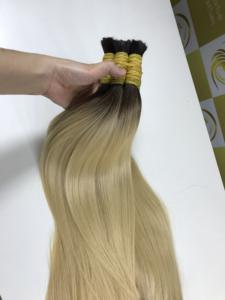 Pour 100% vierge Remy cheveux humains Super Double dessiné extrémités épaisses pleine cuticule alignée en vrac doux lisse brillant Extensions de cheveux - Product Image 6