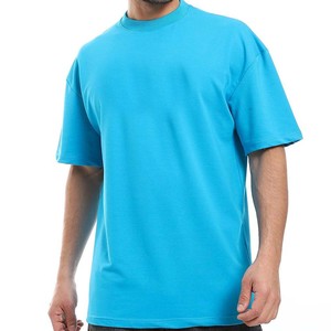 T-shirt imprimé ample pour homme en tissu tissé 100 % coton épais 180 g/m², style urbain anti-UV 2026 - Product Image 1