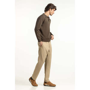 Suéter de Algodón 100% para Hombre, Corte Regular, Cierre de Cremallera, con Estampado de Logotipo y Decoración de Rayas, para Primavera y Otoño - Product Image 5