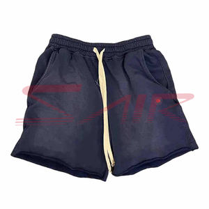 Ropa de calle de peso pesado personalizada Unisex pantalones cortos de sudor de verano 100% algodón diseño de lavado ácido desteñido al sol antiarrugas transpirable - Product Image 3