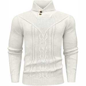Pull à col rond à manches longues pour hommes de haute qualité en tricot de polyester personnalisé avec logo avant et motif pour le style hivernal - Product Image 5