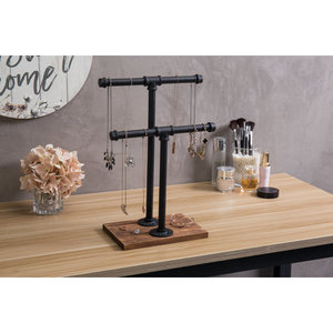 Estante de almacenamiento para brazalete con barra en T, soporte para pulsera, organizador de pulsera de exhibición, soporte de pulsera de madera para venta, torre de exhibición de reloj de madera - Product Image 3