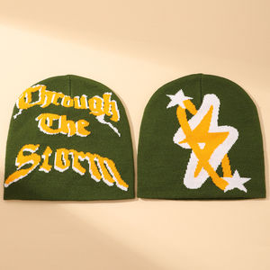 ODM 2023 Y2k, recién llegado, gorros de invierno de Jacquard, gorro con logotipo personalizado para niños y niñas, gorros al por mayor del fabricante - Product Image 4