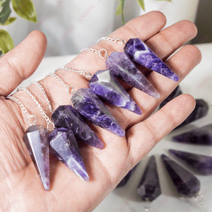Péndulos Generadores de Energía Aura de Cuarzo Amatista Tallado con Piedras Preciosas Feng Shui Temática de Ángel, los Más Vendidos al Mejor Precio - Product Image 2