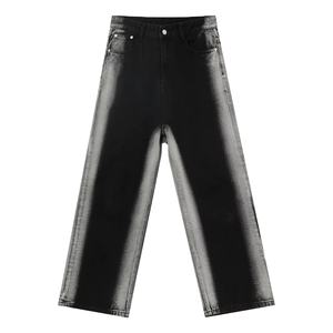 Vaqueros Baggy de Tela Elástica de Alta Calidad Personalizados para Hombre, Lavados con Efecto Desgastado, Bordados, Estilo Urbano Casual - Product Image 1