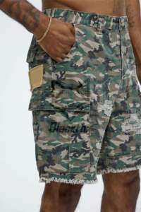 Todo el fabricante personalizar ropa de calle camuflaje corto de carga seis bolsillos corto bordado personalizado parche trabajo de carga corto - Product Image 3