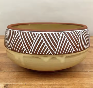 Tazón Redondo de Madera Ecológico para Servir con Estampado de Esmalte, Diseño Clásico Hecho a Mano para la Organización de la Cocina - Product Image 5