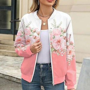 Wholesale Custom Cotton Zipper Up <b>Bomber</b> <b>Jackets</b> for Winter Women Plus Size Custom Baseball <b>Varsity</b> <b>Jackets</b> - Product Image 3