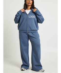 Ensemble de survêtement décontracté 2 pièces pour femme, grande taille XL, veste zippée à séchage rapide et pantalon large, idéal pour l'entraînement hivernal - Product Image 4