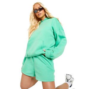 Sudadera con capucha y cuello redondo de algodón GSM 100% personalizada unisex, sudadera en blanco de talla grande con estampado térmico para mujer - Product Image 6