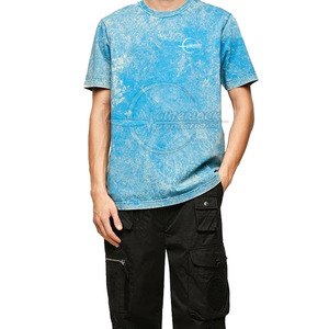 Camiseta ligera informal de lavado ácido para hombre, camiseta de lavado ácido personalizada de algodón de alta calidad para hombre - Product Image 1