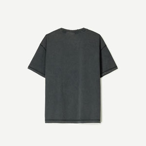 T-Shirt personnalisé surdimensionné pour hommes en détresse lavage à l'acide conception 100% coton été minéral pierre lavé surdimensionné hommes t-shirts - Product Image 2