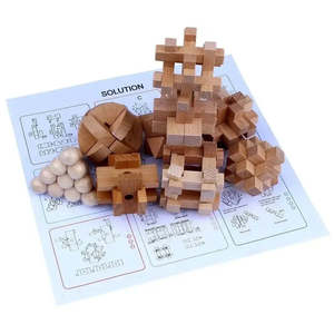 9 Piece Wooden Puzzle Ensemble Customizable DIY <b>Magic</b> Cube Educational Toy <b>Box</b> Packaging Evaporated Vegetable Oil Paper Plastic - Product Image 3