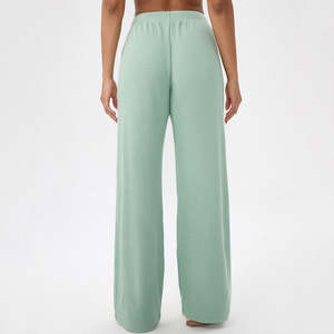 Pantalones de chándal de cintura alta con bloque de color, pantalones de chándal de Fitness de pierna recta holgados, pantalones de Yoga cómodos con bolsillos para planos transpirables - Product Image 3