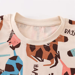 เสื้อยืดสำหรับเด็กเสื้อยืดผ้าคอตตอนออร์แกนิคสำหรับเด็กวัยหัดเดินผ้าพิมพ์ลายไม้ไผ่นุ่มใส่ลำลองสำหรับฤดูร้อน - Product Image 4
