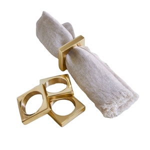 Hot High Quality Brass and Aluminium High-<b>end</b> Wedding Banquet Decorations Napkin Ring Whole Sale and Rose Round Napkin Ring... - Product Image 1