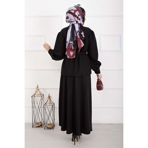 Conjunto de Dos Piezas con Cinturón Negro, Blazer Corto y Falda de Crepé para Oficina, Atuendos Formales Modernos - Product Image 5