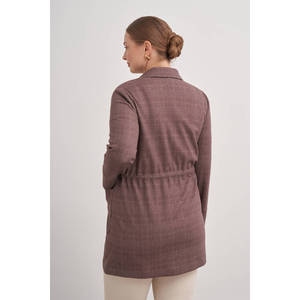 <b>Brown</b> Printed Long Wool Cardigan for Autumn Winter Casual Style - Product Image 6