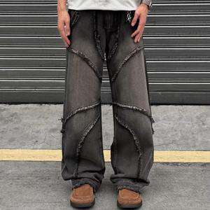 ผลิตขายส่งกางเกงยีนส์เดนิมทรงขาบานผู้ชายแบบสั่งทำ ดีไซน์ใหม่ กางเกงสีดำ แฟชั่นสตรีทแวร์ - Product Image 1