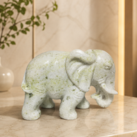 Vente en gros de sculptures d'éléphants en jade cristal naturel, nouvelles sculptures décoratives pour la maison, sculptures en cristal de haute qualité
