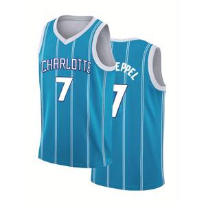 Maillot de basket-ball pour homme, respirant, sans manches, bloc de couleur contrasté, broderie de lettres et rayures pour l'entraînement sportif, la compétition - Product Image 1