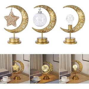 Portavelas Votivo de Metal con Forma de Luna Creciente para Celebración de Ramadán y Navidad 2026, Decoración Islámica Musulmana para Mesa del Hogar - Product Image 3