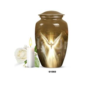 Venta caliente hermosa urna de cremación católica de aluminio para cenizas humanas adultas con bolsa de terciopelo gratis - Product Image 4