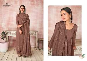 นำเสนอคอลเลกชันชุดสูท Salwar ใหม่ที่มีสีสวยผ้า Gorgette หนักงานปักที่สวยงามสีใหม่ Kurti - Product Image 2